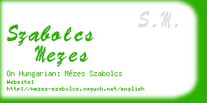 szabolcs mezes business card
